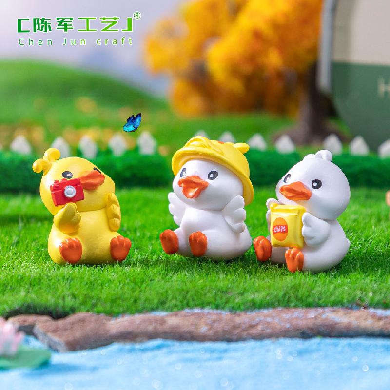 Phụ Kiện Tiểu Cảnh Tiểu cảnh vịt vàng vui vẻ DIY, phụ kiện tiểu cảnh mini bàn thu nhỏ đáng yêu (ZC-1040)