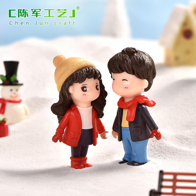 Phụ Kiện Tiểu Cảnh Cặp đôi nắm tay tiểu cảnh cầu pha lê trang trí xe (ZC-833)