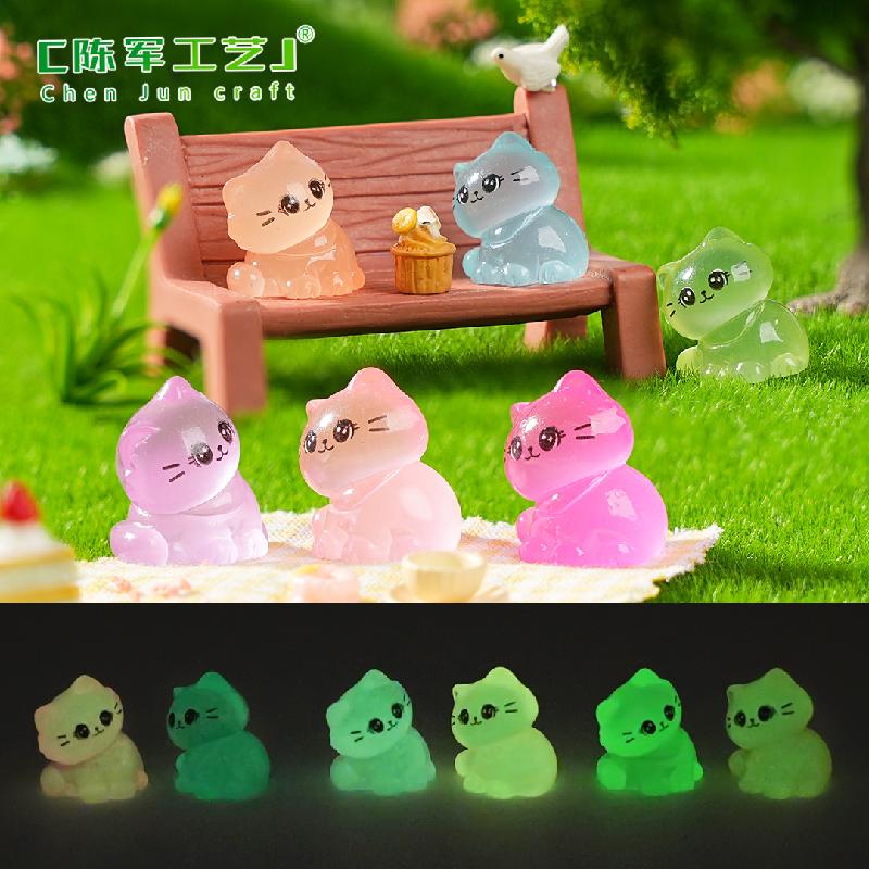 Phụ Kiện Tiểu Cảnh Tiểu cảnh mèo con nghiêng đầu phát sáng DIY, phụ kiện sân vườn tiểu cảnh mini (ZC-751)