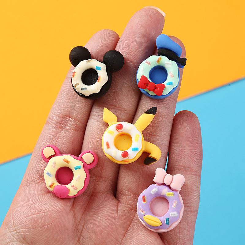 Charm LaBuBu 卡通甜甜圈diy奶油胶树脂配件 手机壳发饰洞洞鞋驾照手工材料