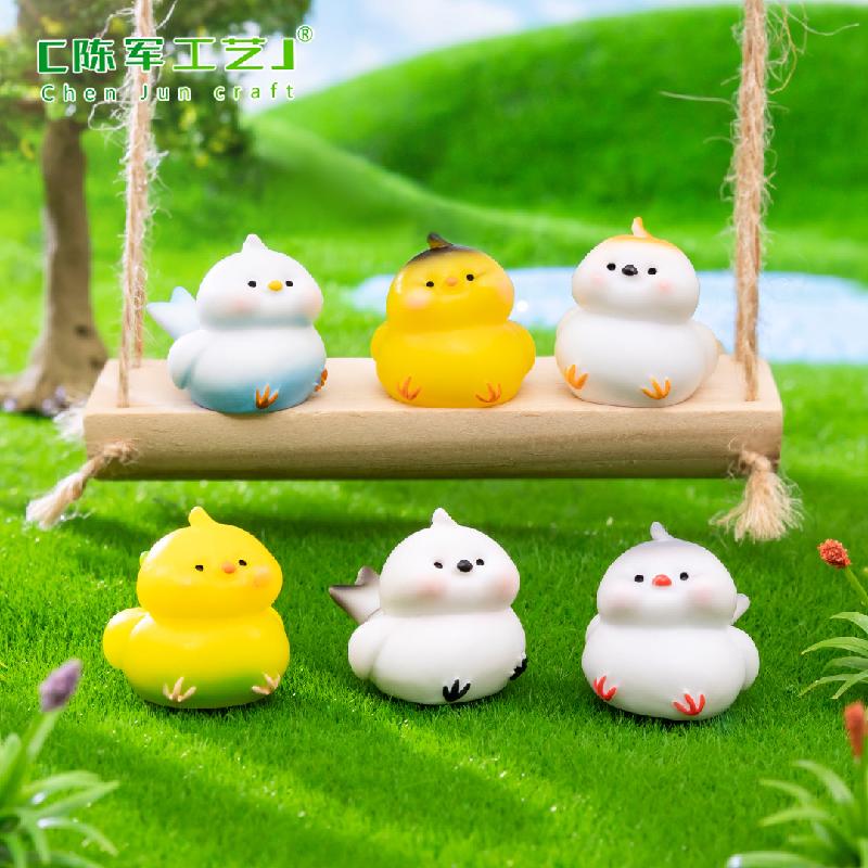 Phụ Kiện Tiểu Cảnh Tiểu cảnh chim tròn màu sắc trang trí xe và bàn DIY (ZC-888)