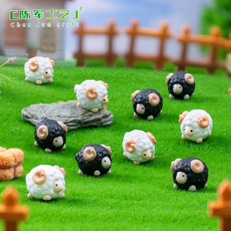 Phụ Kiện Tiểu Cảnh Tiểu cảnh cừu trắng đen dễ thương DIY, phụ kiện tiểu cảnh mini nhỏ xinh (ZC-743)
