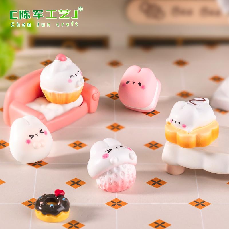 Phụ Kiện Tiểu Cảnh Tiểu cảnh bánh quy thỏ DIY, phụ kiện tiểu cảnh mini cream glue thu nhỏ đáng yêu (ZC-1118)
