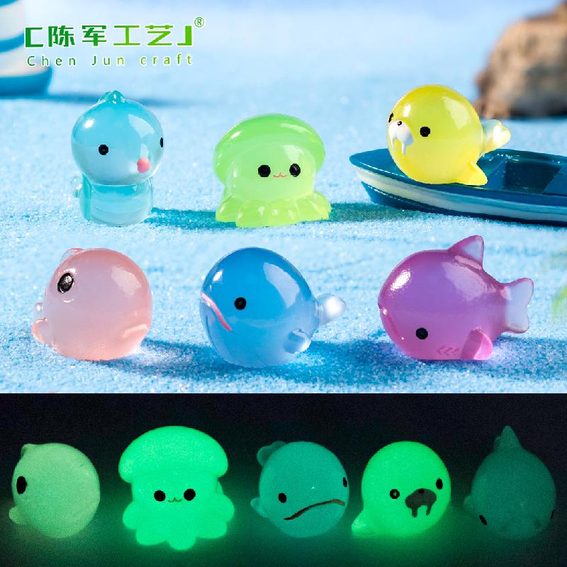 Phụ Kiện Tiểu Cảnh Tiểu cảnh cá mập phát sáng DIY, phụ kiện tiểu cảnh mini resin fish tank treo bàn đáng yêu cute (ZC-1457)