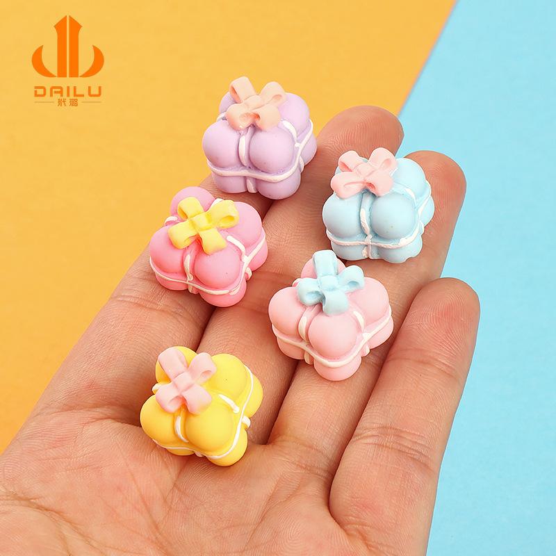 Charm LaBuBu Charm nơ hộp quà DIY trang trí kẹp tóc (FF-139)