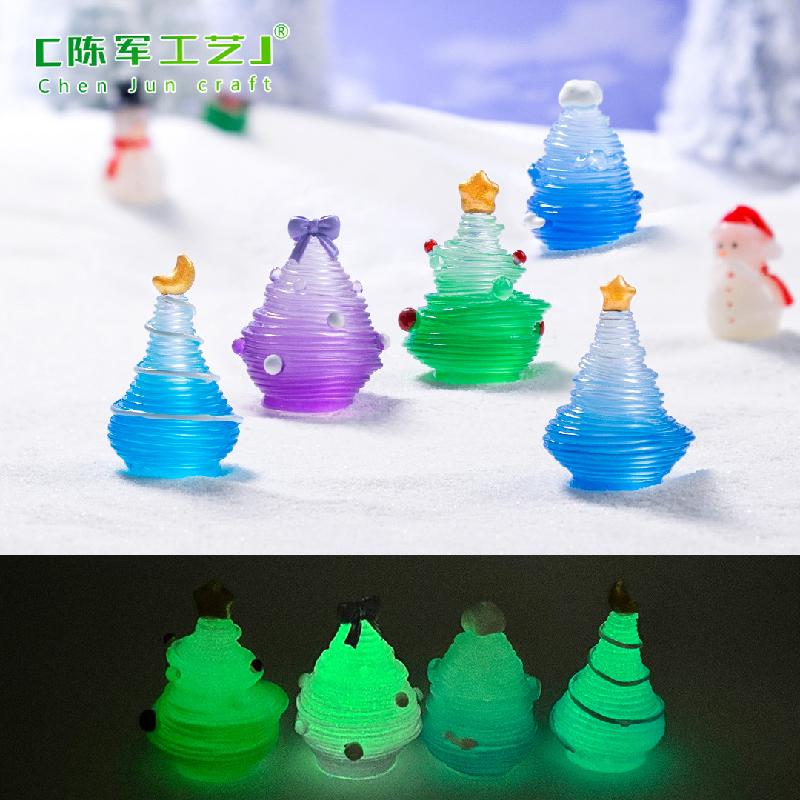 Phụ Kiện Tiểu Cảnh Tiểu cảnh cây thông Giáng Sinh phát sáng, búp bê DIY, phụ kiện bàn tiểu cảnh mini tuyết (ZC-603)