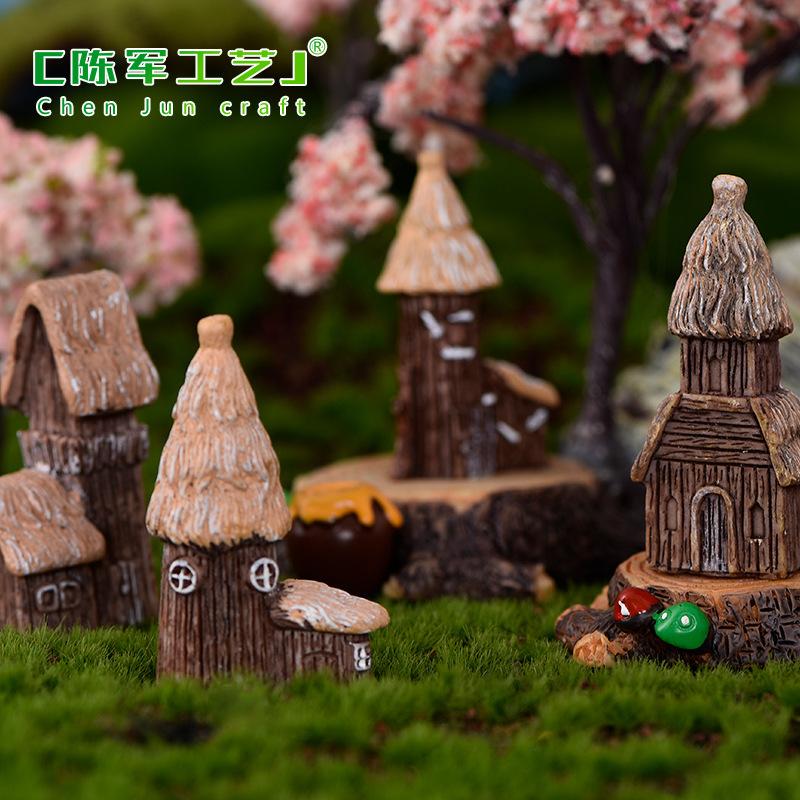 Phụ Kiện Tiểu Cảnh Tiểu cảnh nhà cỏ phong cách đồng quê, trang trí mini (ZC-258)