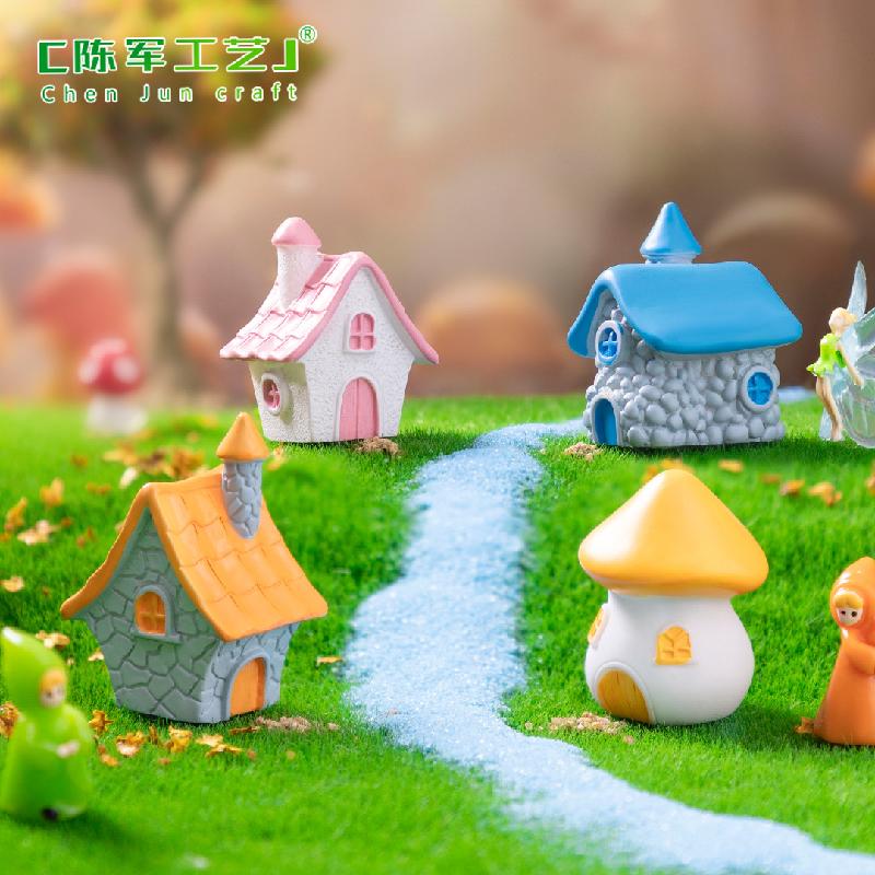 Phụ Kiện Tiểu Cảnh Tiểu cảnh nhà cổ bằng đá, rêu DIY, phụ kiện bàn tiểu cảnh mini phong cách vintage (ZC-175)