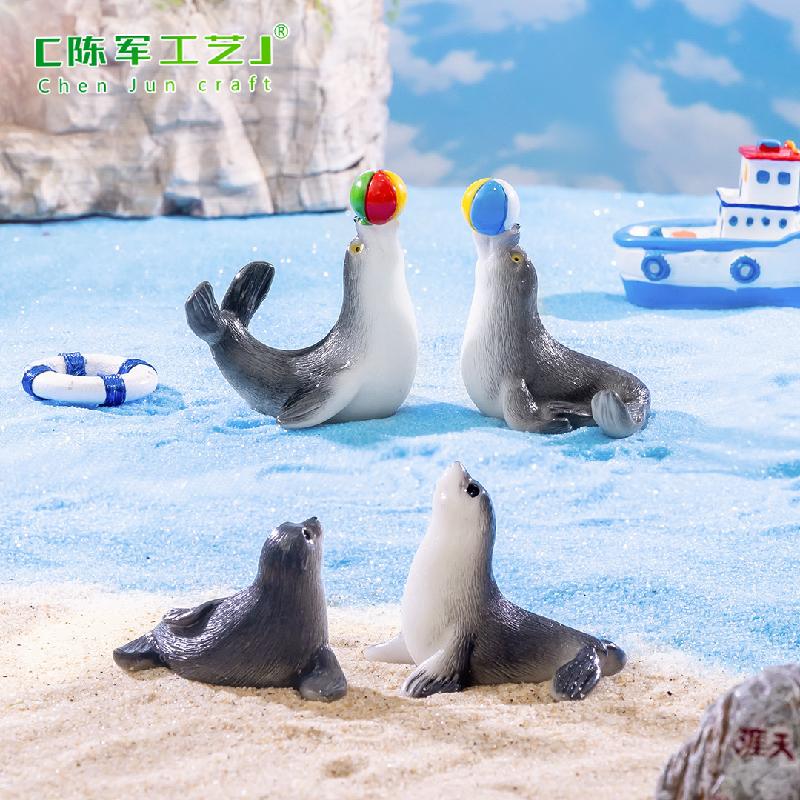 Phụ Kiện Tiểu Cảnh Tiểu cảnh hải cẩu dễ thương, phụ kiện trang trí bãi biển mini (ZC-593)