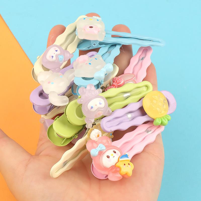 Charm LaBuBu 夜光彩色卡通发夹波浪bb夹儿童发饰演唱会饰品发光配件批发卡子