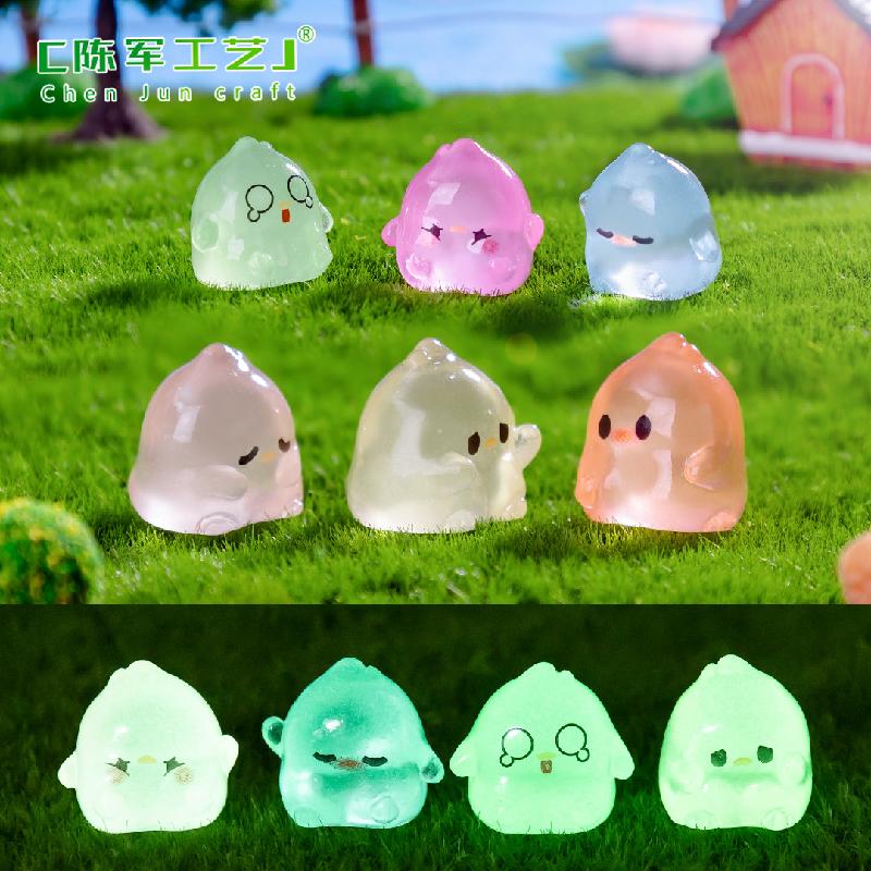 Phụ Kiện Tiểu Cảnh Tiểu cảnh vịt con phát sáng mini trang trí xe và bàn (ZC-885)