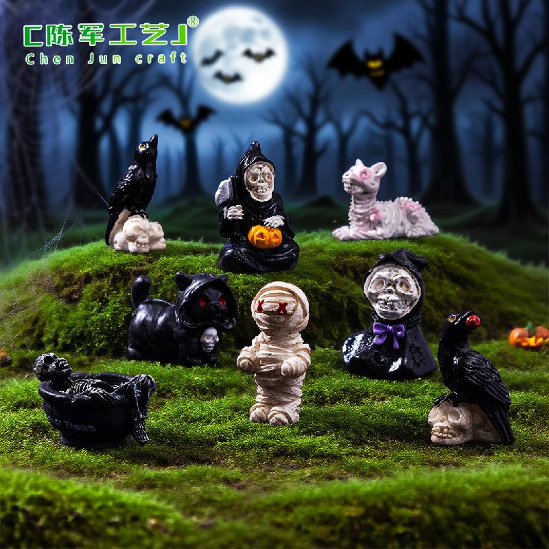 Phụ Kiện Tiểu Cảnh Tiểu cảnh xác ướp, sọ Halloween, DIY, phụ kiện bàn tiểu cảnh mini đáng yêu (ZC-349)