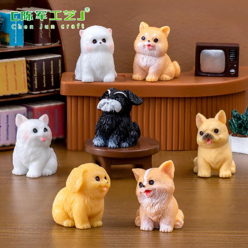 Phụ Kiện Tiểu Cảnh Tiểu cảnh chó trắng dễ thương, trang trí xe hơi mini (ZC-223)