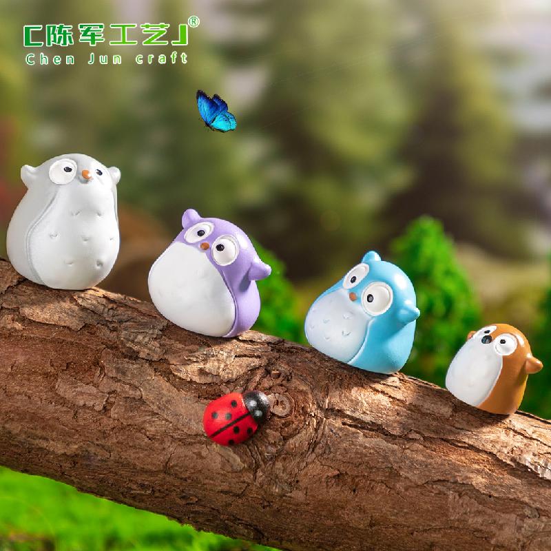 Phụ Kiện Tiểu Cảnh Tiểu cảnh cú mèo màu sắc DIY, phụ kiện tiểu cảnh mini garden treo bàn đáng yêu (ZC-1149)