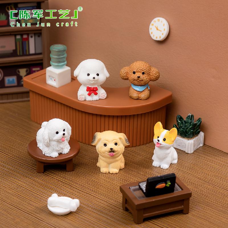 Phụ Kiện Tiểu Cảnh Tiểu cảnh chó con đáng yêu, phụ kiện trang trí xe hơi mini (ZC-451)