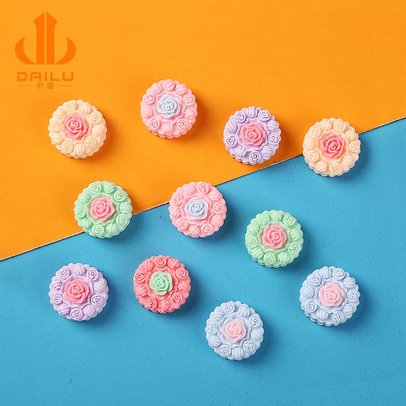 Charm LaBuBu diy奶油胶配件批发玫瑰花心蛋糕手机壳美容贴片耳钉美甲手工材料