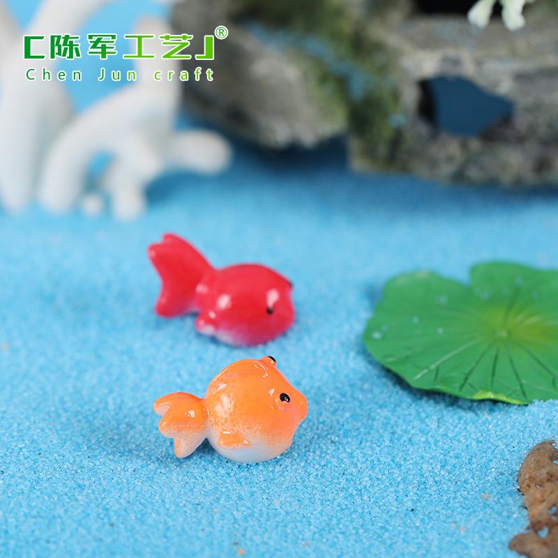 Phụ Kiện Tiểu Cảnh Tiểu cảnh cá vàng hai màu mini trang trí bánh và xe DIY (ZC-1214)