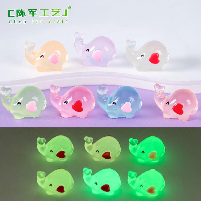 Phụ Kiện Tiểu Cảnh Tiểu cảnh voi phát sáng mini trang trí xe và bàn làm việc (ZC-677)