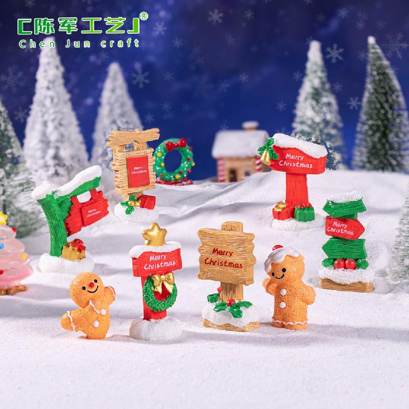 Phụ Kiện Tiểu Cảnh Biển báo, chỉ dẫn Giáng Sinh, tiểu cảnh DIY, phụ kiện bàn mini dễ thương (ZC-102)