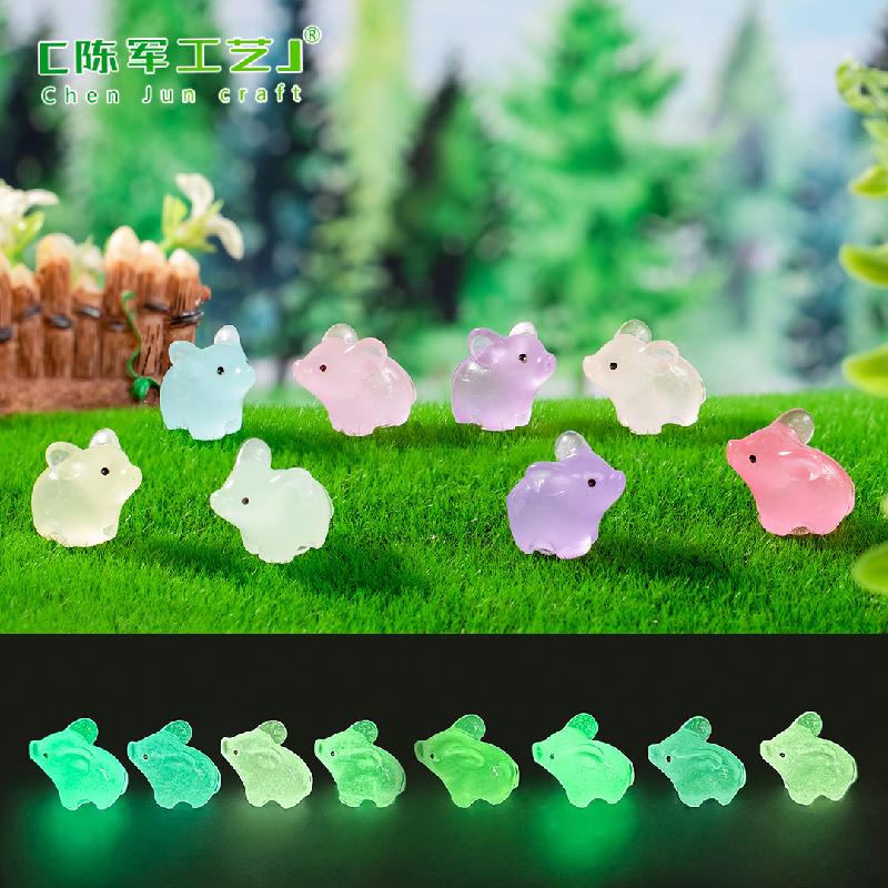 Phụ Kiện Tiểu Cảnh Tiểu cảnh heo phát sáng mini trang trí xe và bàn DIY (ZC-879)