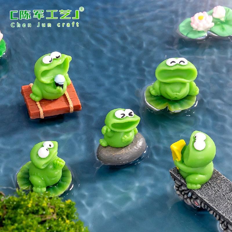 Phụ Kiện Tiểu Cảnh Tiểu cảnh ếch hát miệng rộng trang trí xe và bàn DIY (ZC-821)
