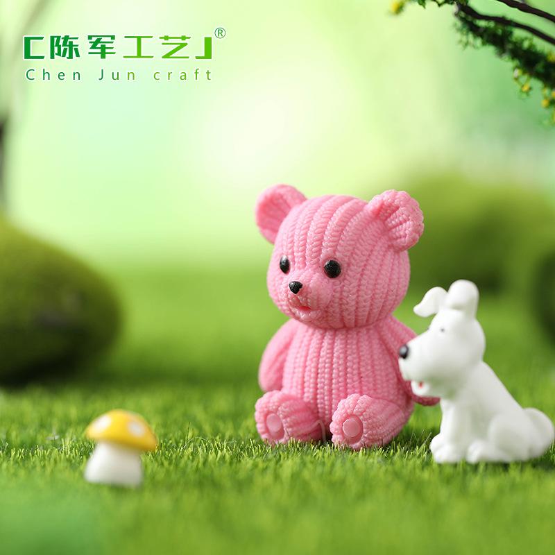 Phụ Kiện Tiểu Cảnh Gấu len móc khóa mini tiểu cảnh PVC trang trí dễ thương (ZC-756)