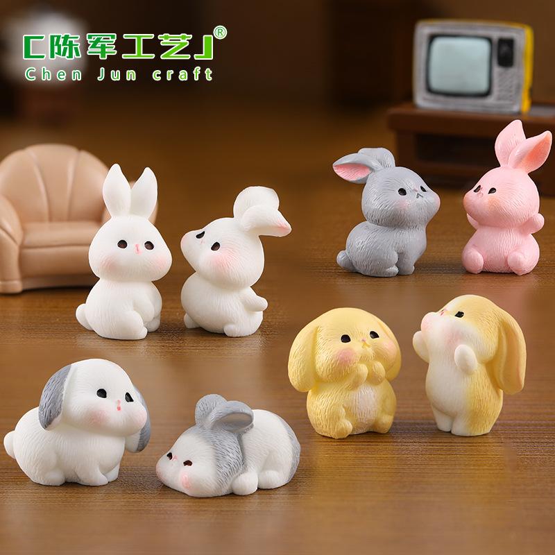 Phụ Kiện Tiểu Cảnh Tiểu cảnh gia đình thỏ, phụ kiện trang trí cây cảnh DIY (ZC-234)