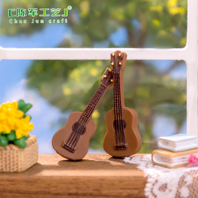 Phụ Kiện Tiểu Cảnh Tiểu cảnh đàn guitar mini, búp bê DIY, phụ kiện nhà búp bê bàn tiểu cảnh nhỏ (ZC-466)