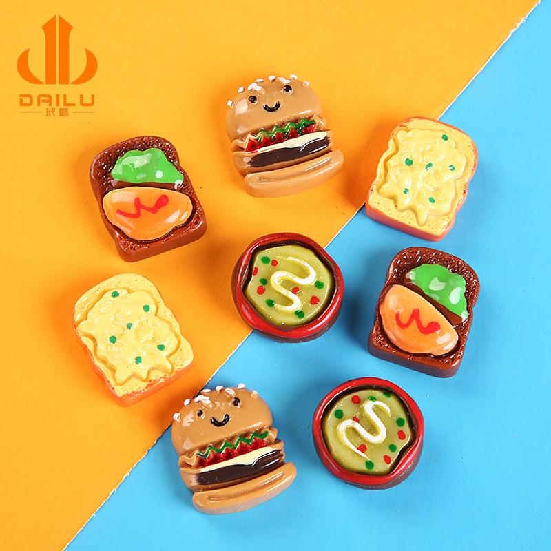 Charm LaBuBu 仿真食物寿司面包披萨 diy滴胶手机配件个性胸针树脂手工饰品材料