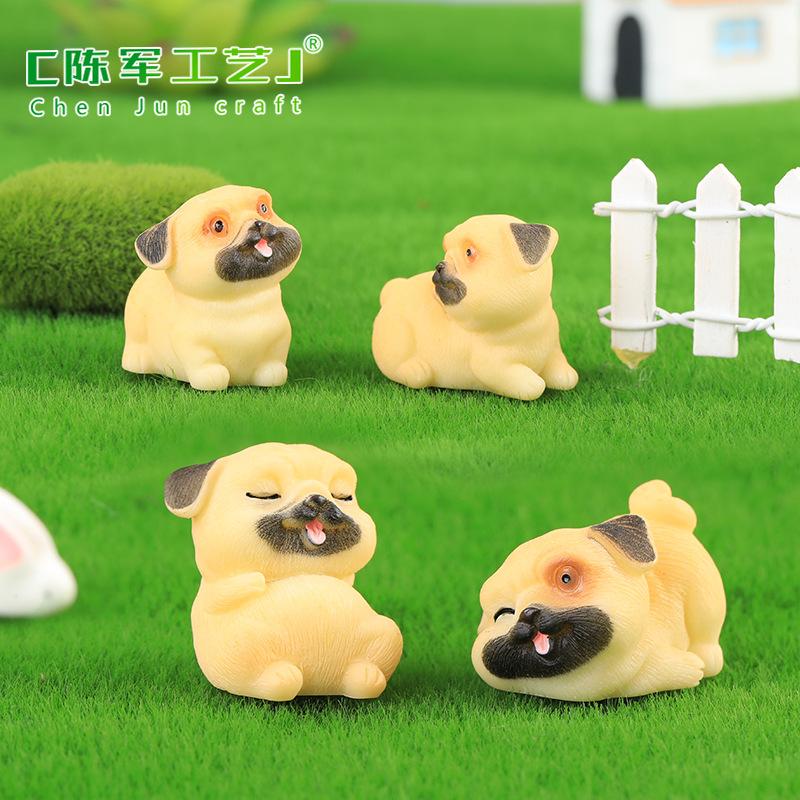Phụ Kiện Tiểu Cảnh Tiểu cảnh chó Pug dễ thương mini trang trí chậu cây DIY (ZC-1277)