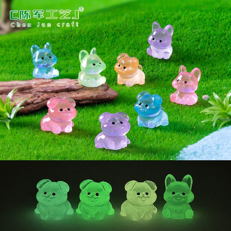 Phụ Kiện Tiểu Cảnh Tiểu cảnh chó Pug phát sáng DIY, phụ kiện tiểu cảnh mini bàn treo garden cute (ZC-1100)
