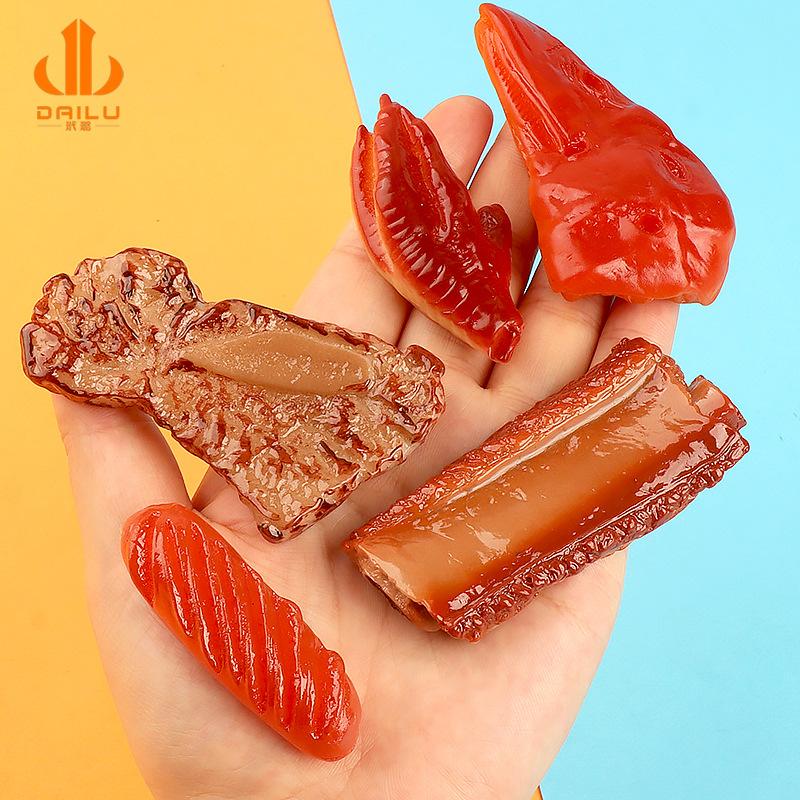 Charm LaBuBu 仿真食玩五花肉鸡爪树脂贴片 diy发夹 冰箱贴 钥匙扣吊坠装饰材料