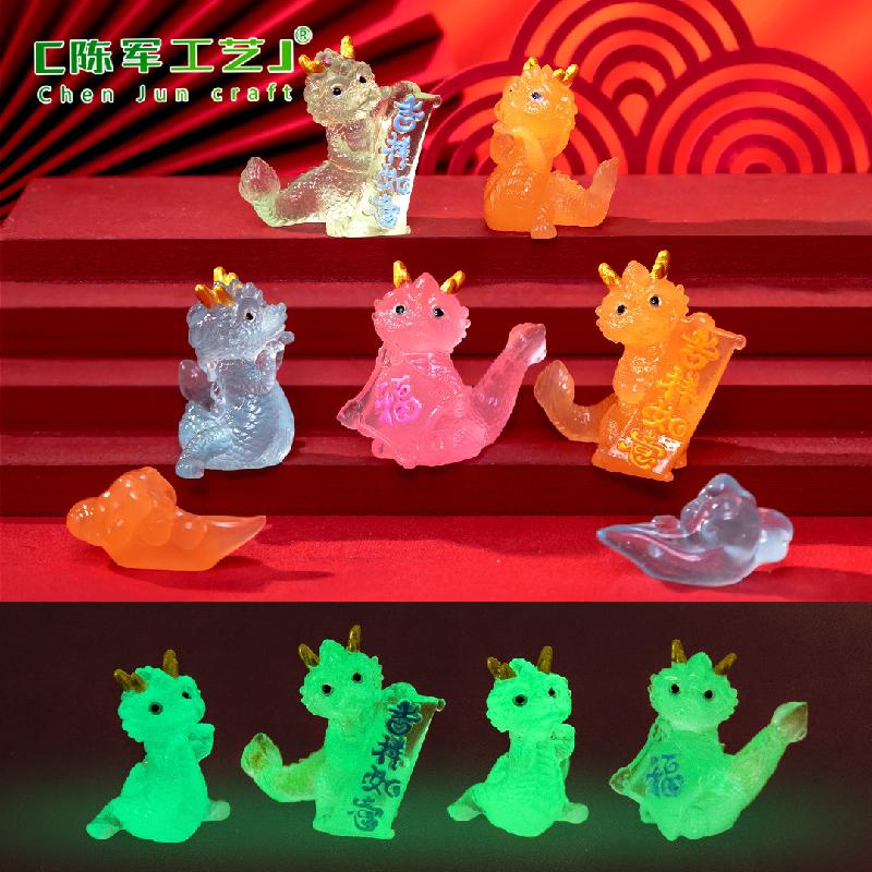 Phụ Kiện Tiểu Cảnh Tiểu cảnh rồng may mắn phát sáng DIY, phụ kiện tiểu cảnh mini resin treo bàn garden đáng yêu cute (ZC-1489)