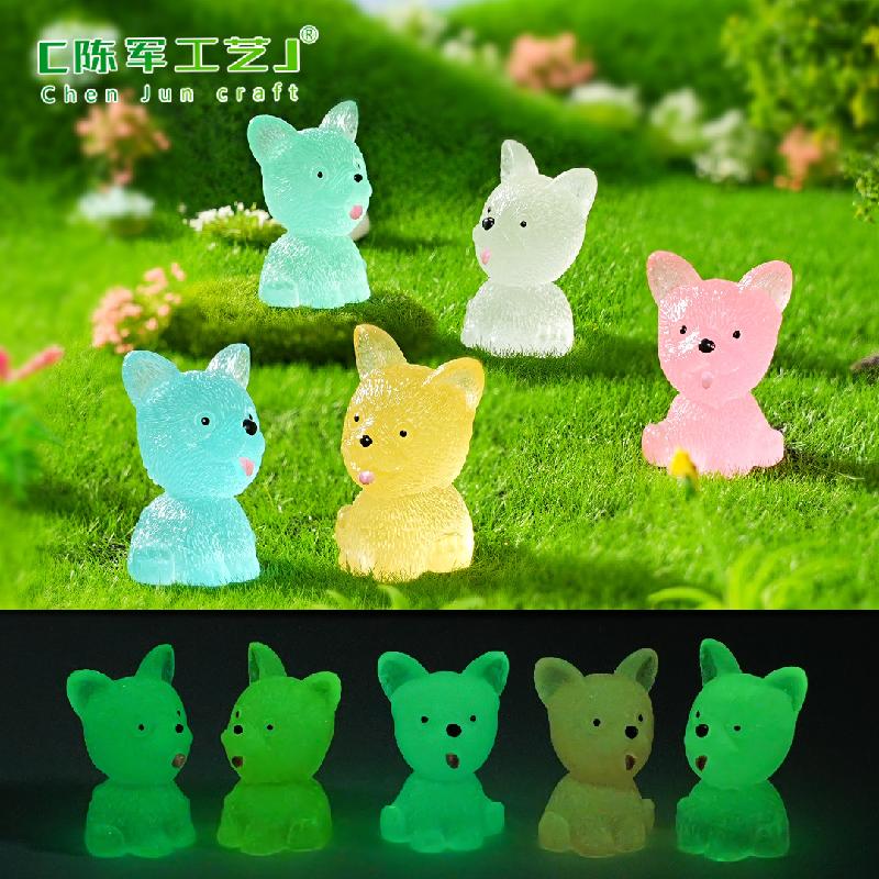 Phụ Kiện Tiểu Cảnh Tiểu cảnh cún con phát sáng DIY, phụ kiện tiểu cảnh mini garden resin treo bàn xe đáng yêu cute (ZC-1476)