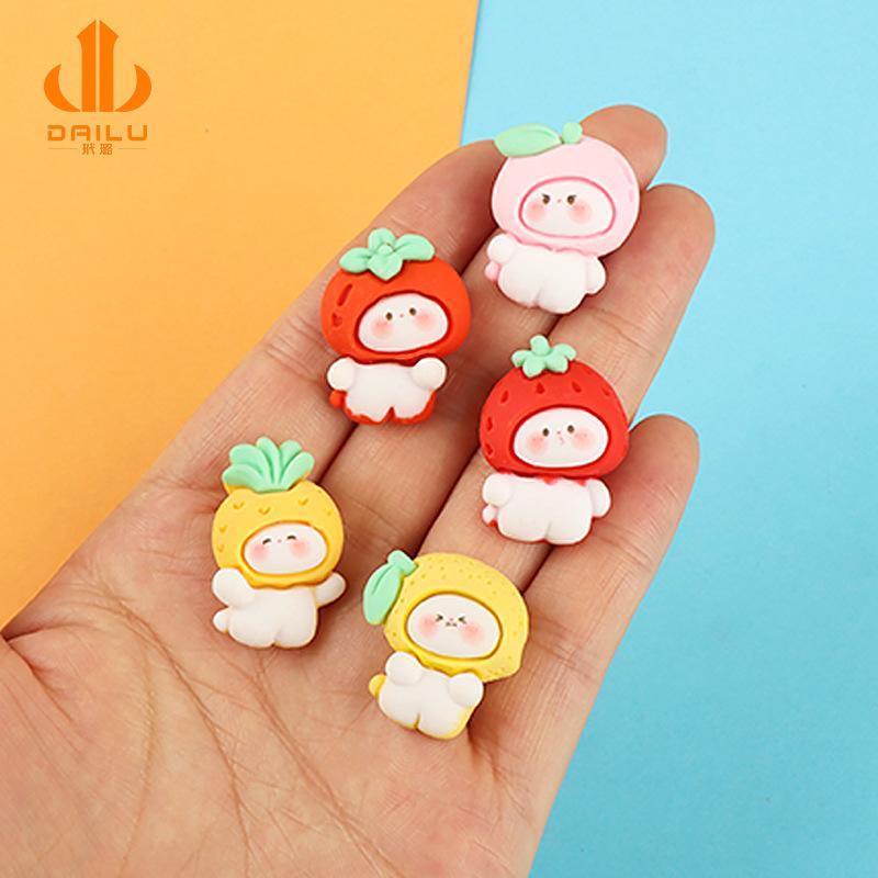 Charm LaBuBu 新款水果宝宝 diy奶油胶手机壳发圈发夹饰品钥匙扣树脂配件批发
