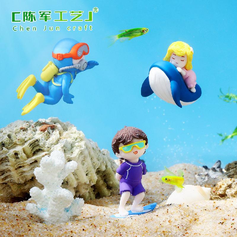 Phụ Kiện Tiểu Cảnh Tiểu cảnh thợ lặn mini trang trí bể cá và bàn DIY (ZC-1038)