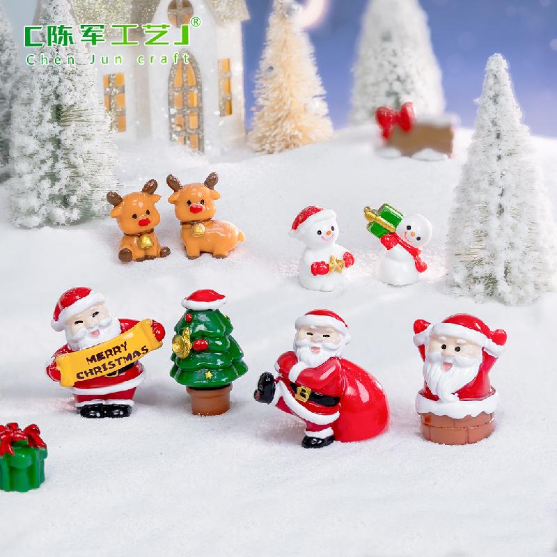 Phụ Kiện Tiểu Cảnh Tiểu cảnh ông già Noel và tuần lộc, phụ kiện quả cầu tuyết (ZC-306)