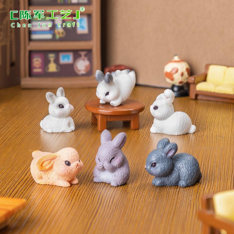 Phụ Kiện Tiểu Cảnh Tiểu cảnh thỏ dễ thương, trang trí nhà búp bê mini DIY (ZC-469)