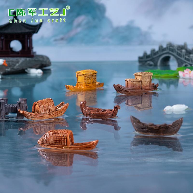 Phụ Kiện Tiểu Cảnh Tiểu cảnh thuyền, tàu nhỏ, thuyền cổ phong, DIY, phụ kiện bàn resin mini sáng tạo (ZC-122)