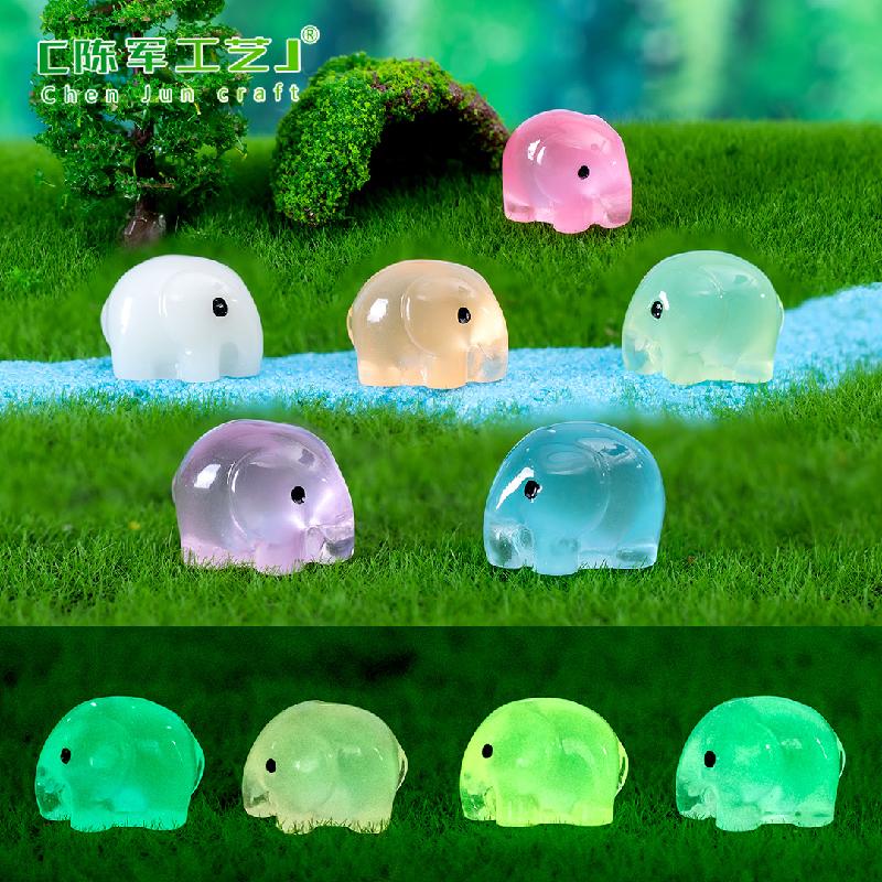 Phụ Kiện Tiểu Cảnh Tiểu cảnh voi phát sáng mini trang trí chậu cây DIY (ZC-1100)