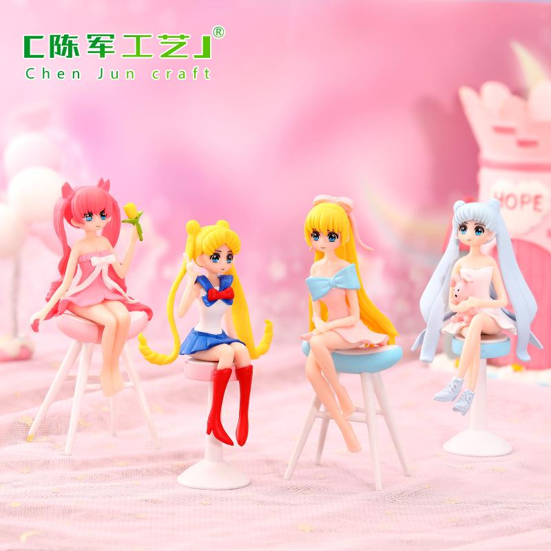 Phụ Kiện Tiểu Cảnh Tiểu cảnh cô gái ngồi ghế, phụ kiện trang trí tiểu cảnh DIY (ZC-452)