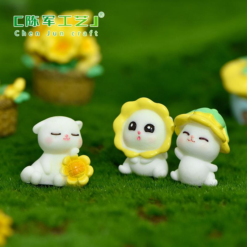 Phụ Kiện Tiểu Cảnh Tiểu cảnh mèo và hoa hướng dương, trang trí cây cảnh dễ thương (ZC-487)