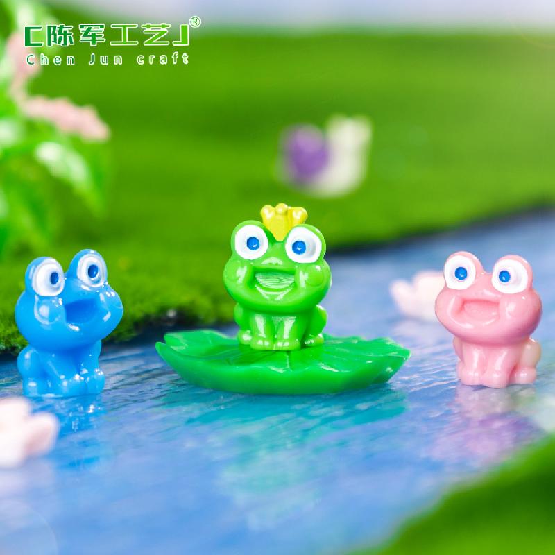 Phụ Kiện Tiểu Cảnh Tiểu cảnh ếch đội vương miện mini trang trí bàn DIY (ZC-1256)