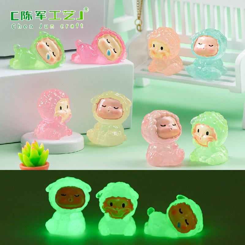 Phụ Kiện Tiểu Cảnh Tiểu cảnh cừu con phát sáng DIY, phụ kiện tiểu cảnh mini resin blind bag treo bàn garden đáng yêu cute (ZC-1499)