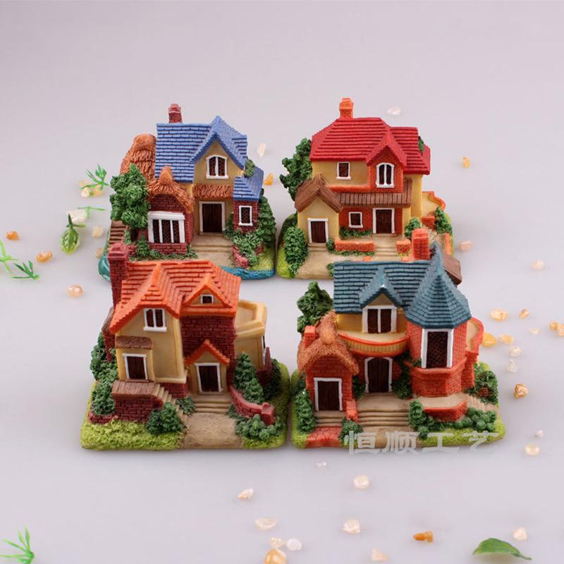 Phụ Kiện Tiểu Cảnh Phụ kiện tiểu cảnh nhựa resin Vina - Biệt thự, dành cho sa bàn (BS-73)