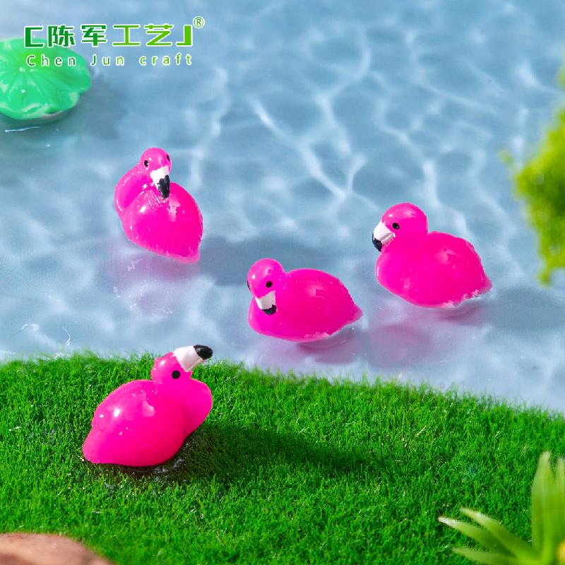 Phụ Kiện Tiểu Cảnh Tiểu cảnh hồng hạc mini DIY, phụ kiện tiểu cảnh resin treo bàn garden đáng yêu cute (ZC-1414)