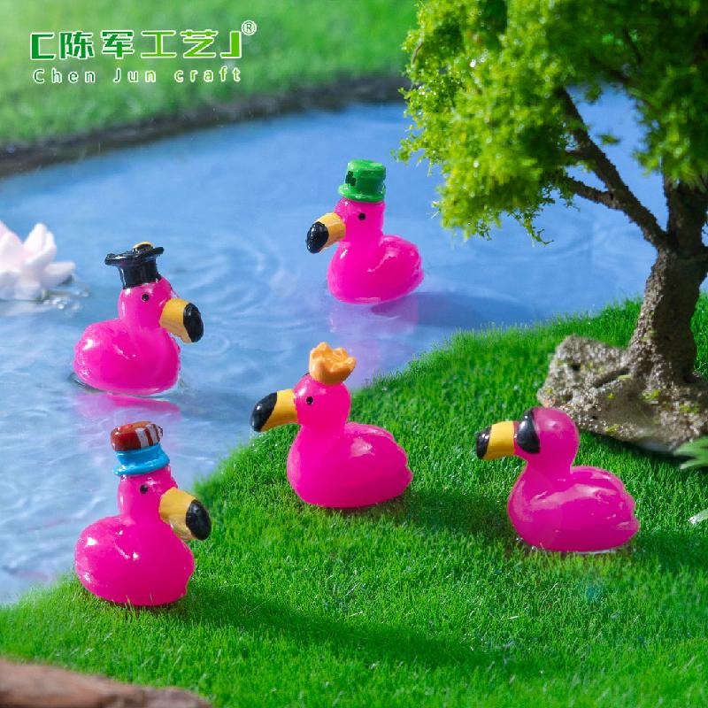 Phụ Kiện Tiểu Cảnh Tiểu cảnh hồng hạc DIY, phụ kiện tiểu cảnh mini garden resin đáng yêu micro landscape (ZC-1345)