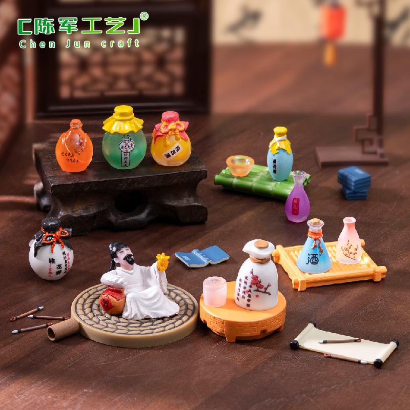 Phụ Kiện Tiểu Cảnh Tiểu cảnh rượu quế, rượu đào giả, đồ ăn giả DIY, phụ kiện bàn tiểu cảnh mini sáng tạo (ZC-343)