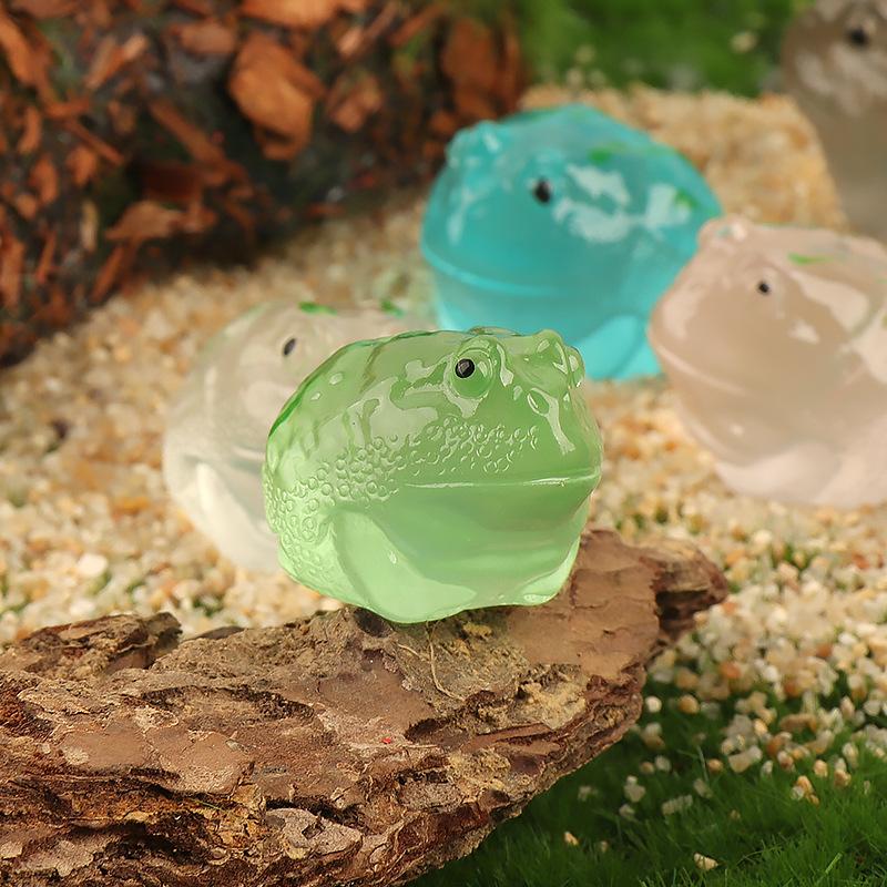 Charm LaBuBu 微景观摆件 金蟾树脂工艺品苔藓鱼缸造景DIY 夜光青蛙桌面小摆件