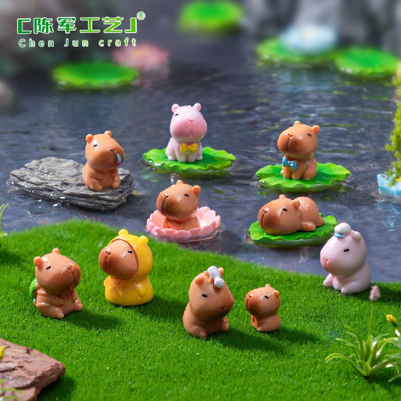 Phụ Kiện Tiểu Cảnh Tiểu cảnh capybara DIY, phụ kiện treo tiểu cảnh mini bàn đáng yêu, cute thu nhỏ (ZC-881)